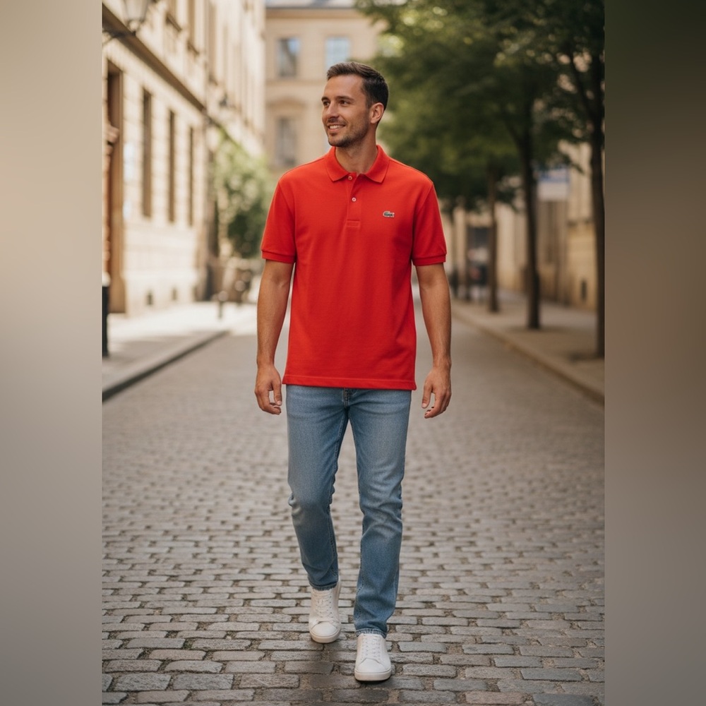 Lacoste Sport Mens Polo Shirt Short Sleeve 100% Cotton Red XL Casual Golf Office